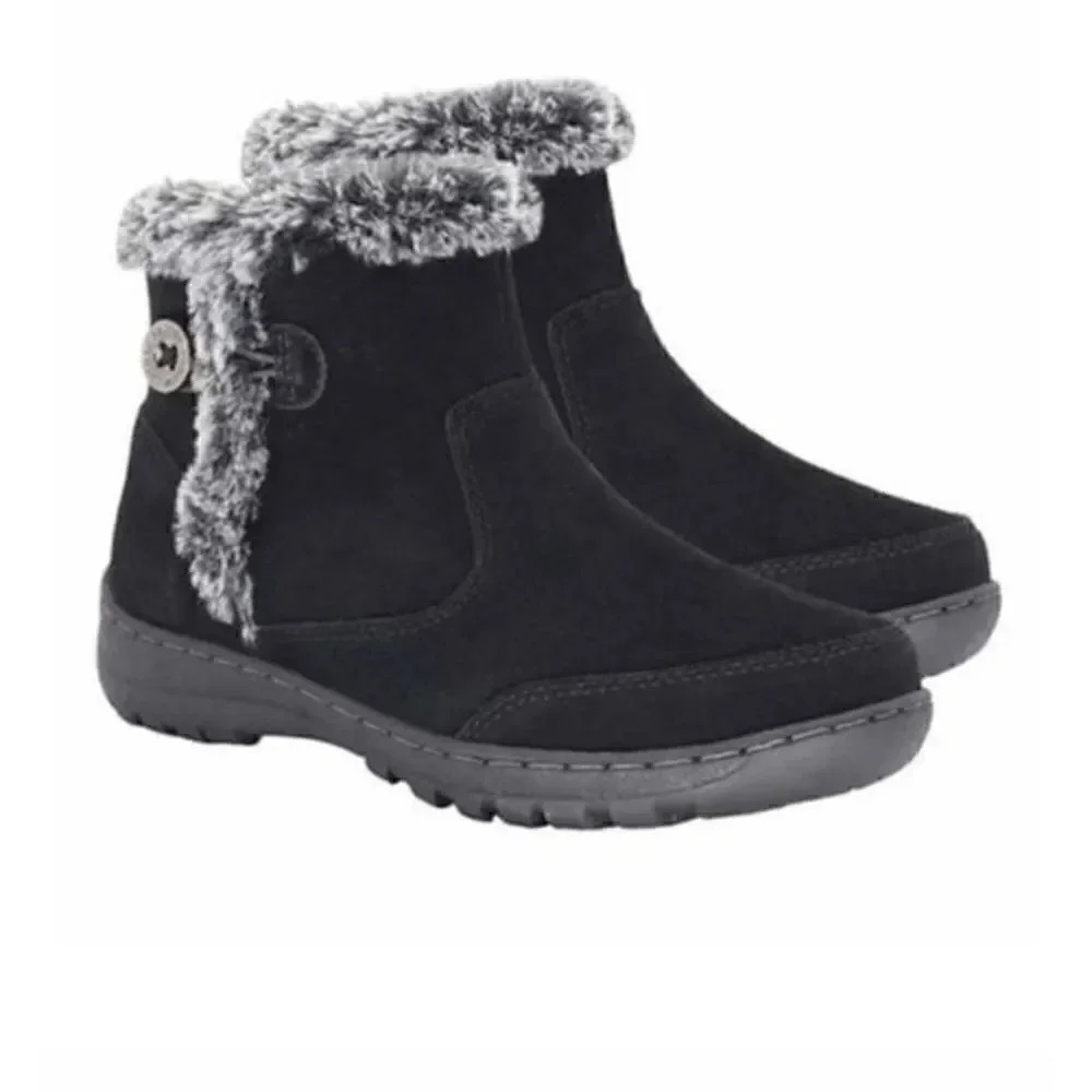 Khombu Iris Leather Winter & Snow Boots Black 9